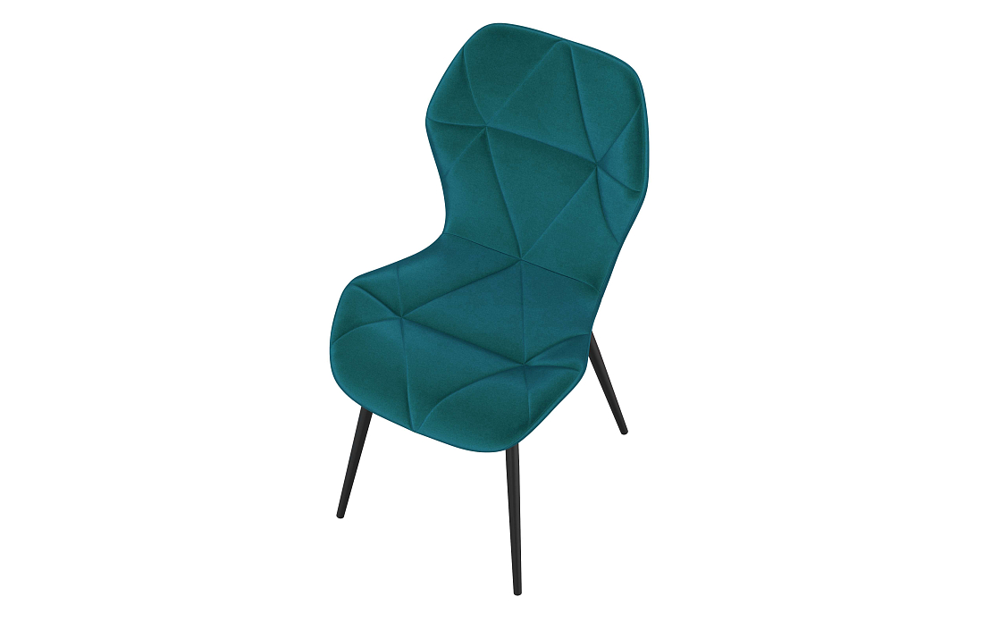 Дора К / стул велюр конфетти изумруд/Цвет металл черный